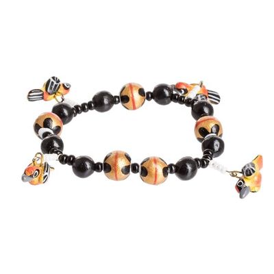 Alternate image for Handcrafted Ceramic Beaded Stretch Bracelet with Birds Gallant Birds