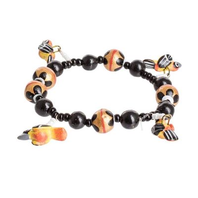 Alternate image for Handcrafted Ceramic Beaded Stretch Bracelet with Birds Gallant Birds