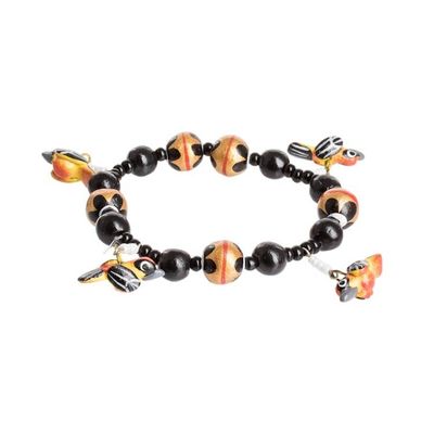 Alternate image for Handcrafted Ceramic Beaded Stretch Bracelet with Birds Gallant Birds