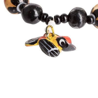 Alternate image for Handcrafted Ceramic Beaded Stretch Bracelet with Birds Gallant Birds