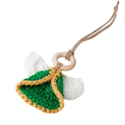 Alternate image for Set of 5 Handmade Colorful Cotton and Wood Angel Ornaments Great Hope