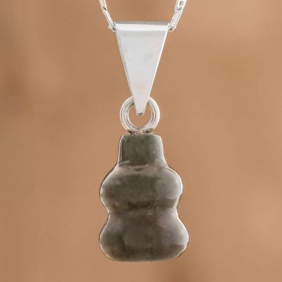 Alternate image for Dark Green Jade Pendant Necklace from Guatemala Mayan Tornado