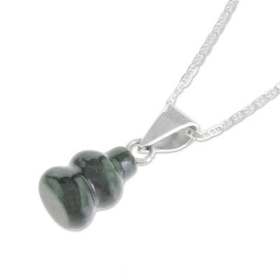 Alternate image for Dark Green Jade Pendant Necklace from Guatemala Mayan Tornado