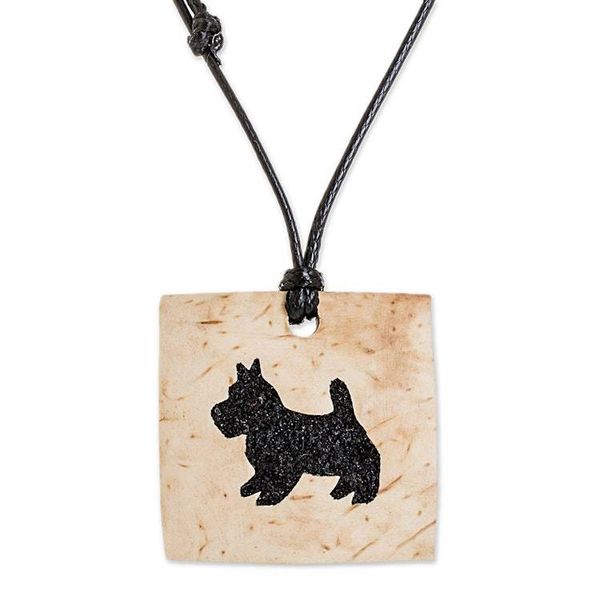 Alternate image for Coconut Shell and Lava Stone Schnauzer Pendant Necklace Schnauzer Square