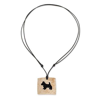 Alternate image for Coconut Shell and Lava Stone Schnauzer Pendant Necklace Schnauzer Square