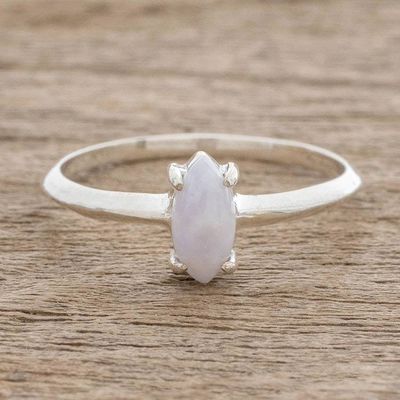 Alternate image for Sterling Silver Solitaire Ring with Lilac Guatemalan Jade Lilac Illusion