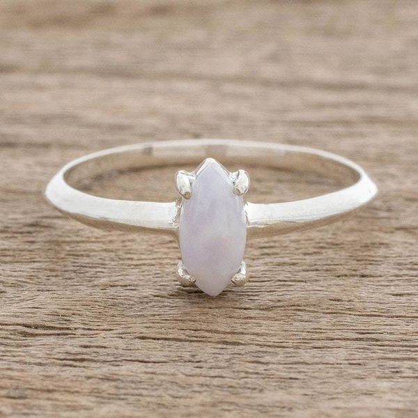 Alternate image for Sterling Silver Solitaire Ring with Lilac Guatemalan Jade Lilac Illusion