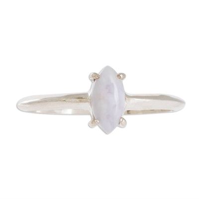 Alternate image for Sterling Silver Solitaire Ring with Lilac Guatemalan Jade Lilac Illusion