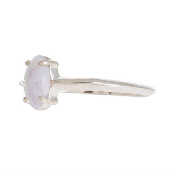 Alternate image for Sterling Silver Solitaire Ring with Lilac Guatemalan Jade Lilac Illusion