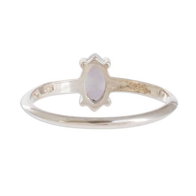 Alternate image for Sterling Silver Solitaire Ring with Lilac Guatemalan Jade Lilac Illusion