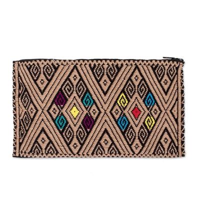 Alternate image for Hand Woven and Embroidered  Clutch With Diamond Pattern Woven Diamonds