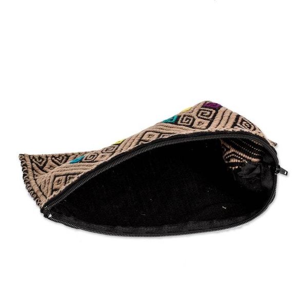 Alternate image for Hand Woven and Embroidered  Clutch With Diamond Pattern Woven Diamonds