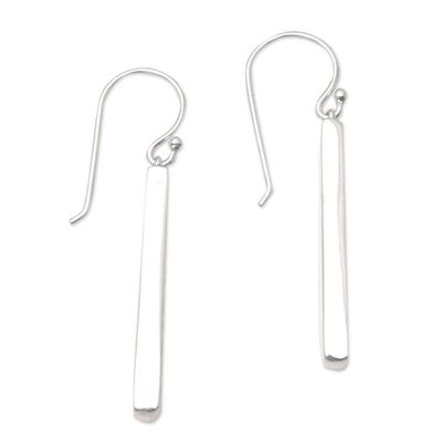 Alternate image for Artisan Crafted Sterling Silver Dangle Earrings Columns and Vines