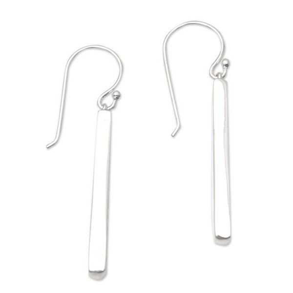Alternate image for Artisan Crafted Sterling Silver Dangle Earrings Columns and Vines