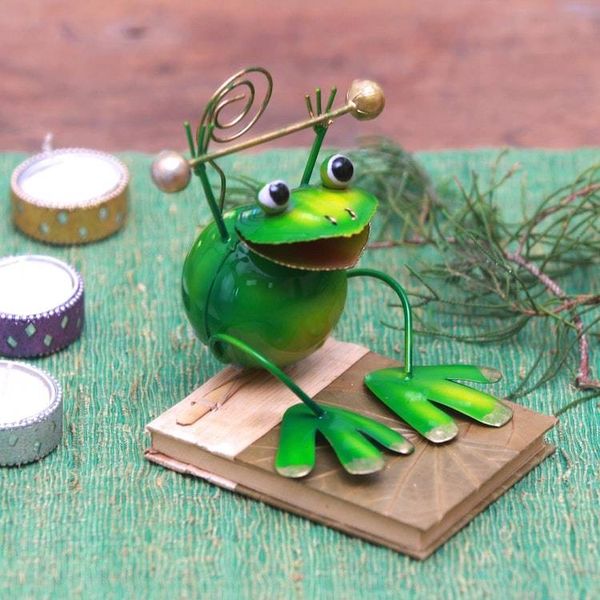 Alternate image for Green Frog Steel Decorative Accent from Bali King Frog
