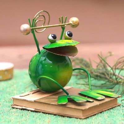Alternate image for Green Frog Steel Decorative Accent from Bali King Frog