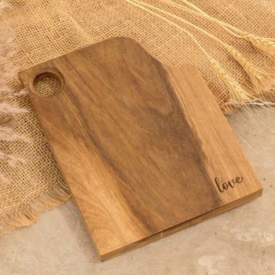 Alternate image for Wood Cutting or Serving Board Handcrafted in Guatemala Love