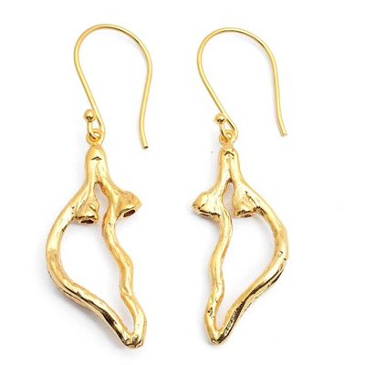 Primary image for Abstract Half Heart-Themed 18k Gold-Plated Dangle Earrings Pieces of My Heart