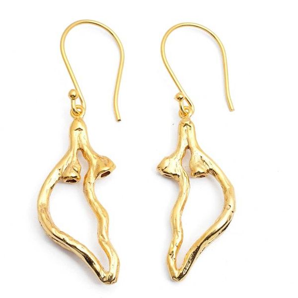 Alternate image for Abstract Half Heart-Themed 18k Gold-Plated Dangle Earrings Pieces of My Heart
