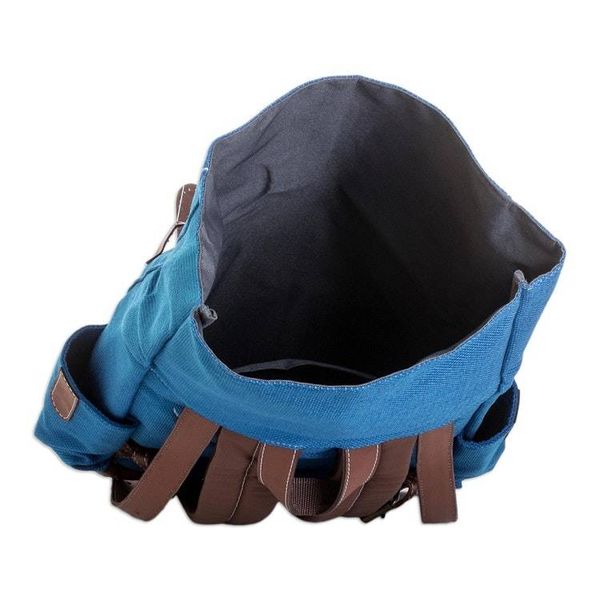 Alternate image for Handcrafted Blue Acrylic Leather-Accented Backpack Blue Journey