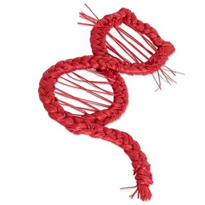 Alternate image for 3 Handmade Natural Fiber Cat Magnets in Red Orange and Ivory United Kitten