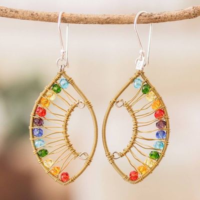 Alternate image for Handmade Multicolored Crystal  Glass Beaded Dangle Earrings Colorful Crystal Eyes