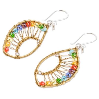 Alternate image for Handmade Multicolored Crystal  Glass Beaded Dangle Earrings Colorful Crystal Eyes