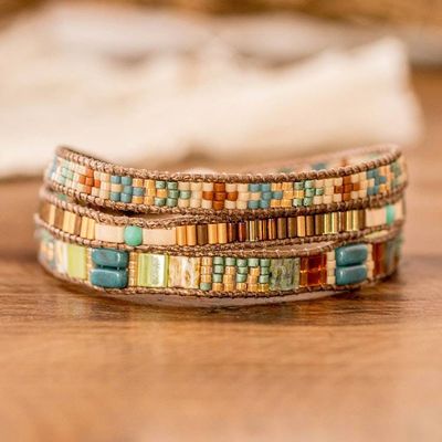 Alternate image for Colorful Beaded Wrap Bracelet Hand-Woven in Guatemala Fertile Land