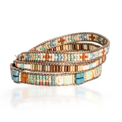 Alternate image for Colorful Beaded Wrap Bracelet Hand-Woven in Guatemala Fertile Land