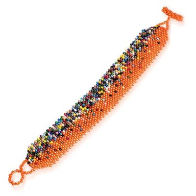 Alternate image for Orange Multicolored Handcrafted Beaded Wristband Bracelet Hopes and Dreams