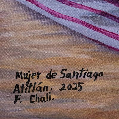 Alternate image for Realist Oil Portrait of Female Flower Vendor from Guatemala Woman from Santiago Atitlan