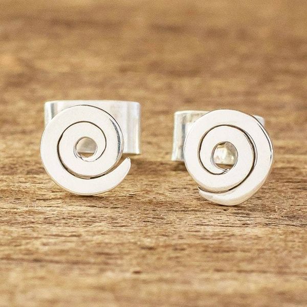Alternate image for Spiral Sterling Silver Stud Earrings Where Its At