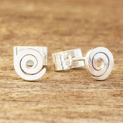 Alternate image for Spiral Sterling Silver Stud Earrings Where Its At