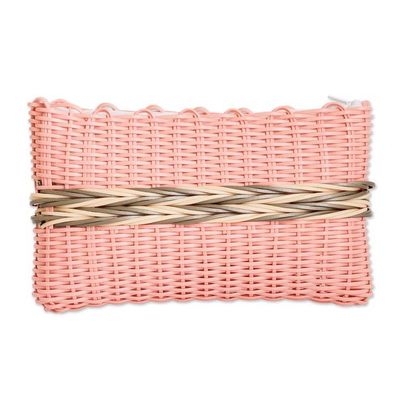 Alternate image for Hand-Woven Recycled Vinyl Cord Cosmetic Bag in Peach Hue Peachy Keen