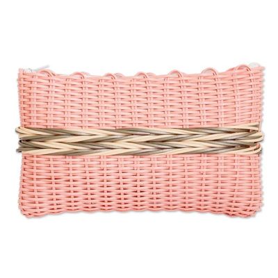 Alternate image for Hand-Woven Recycled Vinyl Cord Cosmetic Bag in Peach Hue Peachy Keen