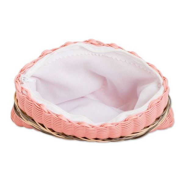 Alternate image for Hand-Woven Recycled Vinyl Cord Cosmetic Bag in Peach Hue Peachy Keen