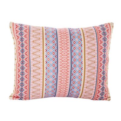 Alternate image for Handloomed Strawberry Cotton Cushion Cover from Guatemala Striped Strawberry