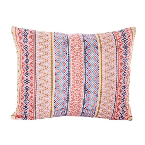 Alternate image for Handloomed Strawberry Cotton Cushion Cover from Guatemala Striped Strawberry