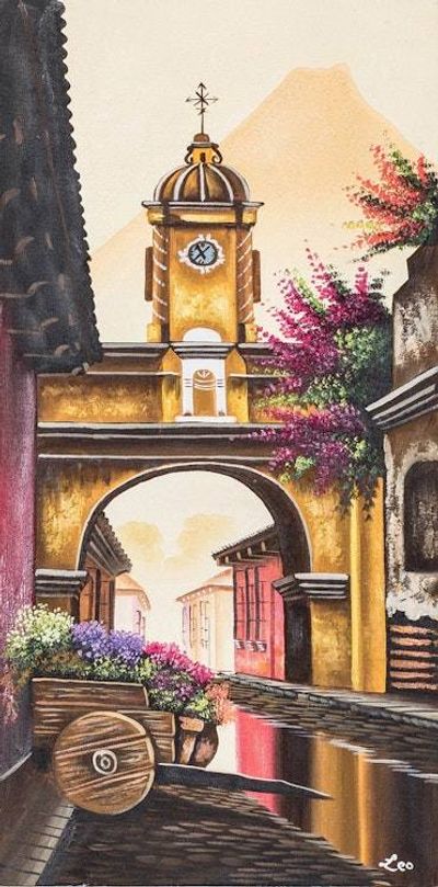 Alternate image for Oil Painting of Santa Catalina Arch in Antigua Guatemala Santa Catalina Arch in Antigua