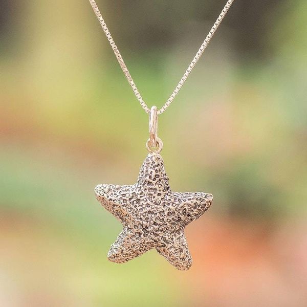 Alternate image for Sea Life-Inspired Sterling Silver Starfish Pendant Necklace Ocean Stardom