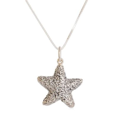 Alternate image for Sea Life-Inspired Sterling Silver Starfish Pendant Necklace Ocean Stardom