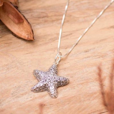 Alternate image for Sea Life-Inspired Sterling Silver Starfish Pendant Necklace Ocean Stardom