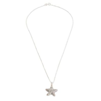 Alternate image for Sea Life-Inspired Sterling Silver Starfish Pendant Necklace Ocean Stardom