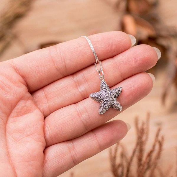Alternate image for Sea Life-Inspired Sterling Silver Starfish Pendant Necklace Ocean Stardom