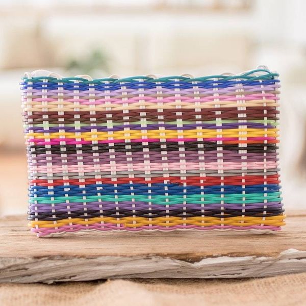 Alternate image for Eco-Friendly Hand-Woven Recycled Vinyl Cord Cosmetic Bag Color Dream
