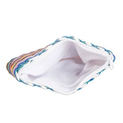 Alternate image for Eco-Friendly Hand-Woven Recycled Vinyl Cord Cosmetic Bag Color Dream