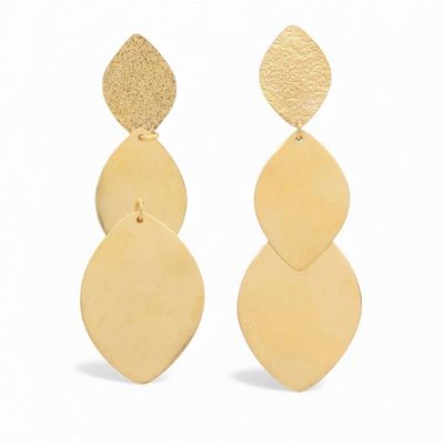 Alternate image for Scaled Textured 18k Gold-Plated Brass Dangle Earrings Sophisticated Scales
