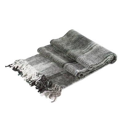 Alternate image for Handwoven Grey Rayon Chenille Scarf from Guatemala Infinite Universe
