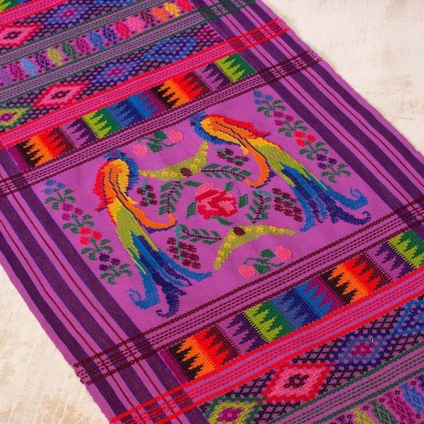 Alternate image for Cotton table runner Lilac Quetzal