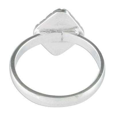 Alternate image for Sterling Silver Ring with a Princess Green Jade Diamond Princess Green Diamond